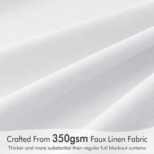 100% Blackout Back Tab Pleat Linen Curtains 50" Wx96 L (2 Count)