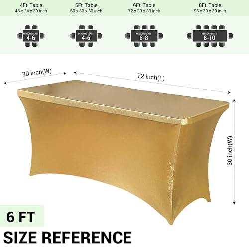 6ft Stretch Spandex Table Cover for Standard Folding Tables (2 Count)