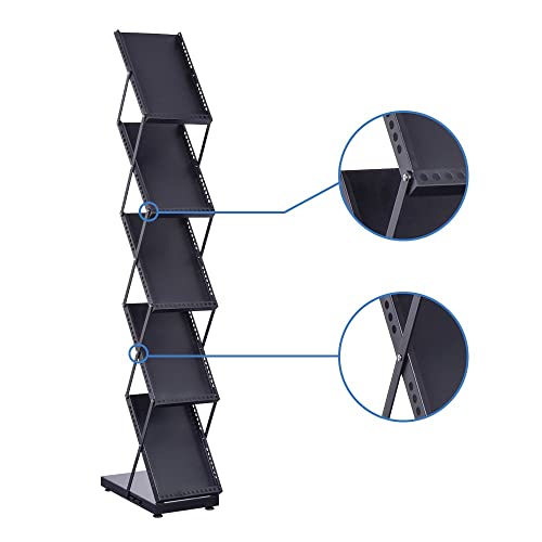 brochure display stand&Foldable Magazine Rack with 5 Pockets for Exhibition and Trade Show