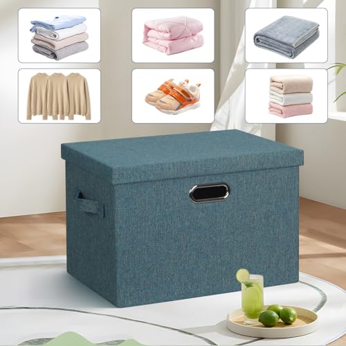 Storage Bins with Lids Fabric Closet Organizers Cubes Office Organization (3 Count)