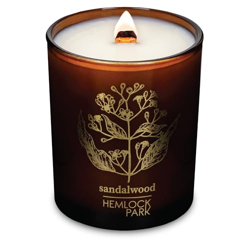 Sandalwood Amber & Gold Crackling Wood Wick Candle