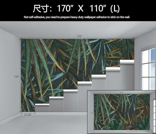 Dark Green Leaf Wallpaper Tropical Abstract Leaves Wall Mural