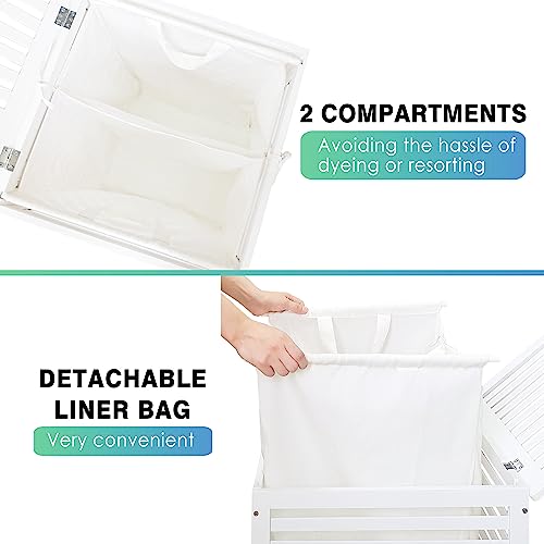 Double Laundry Hamper with Lid
