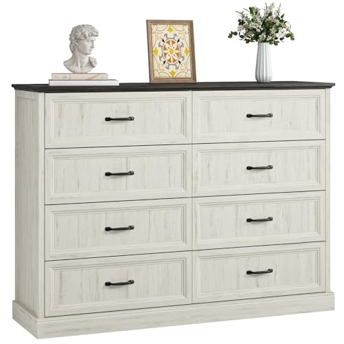 Farmhouse 8 Drawer Dresser for Bedroom