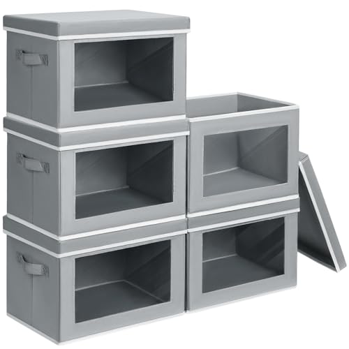 Stackable Storage Bins with Lids (5 Count)