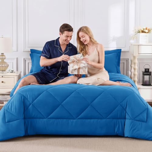 Full Comforter Set 82"x86" Royal Blue