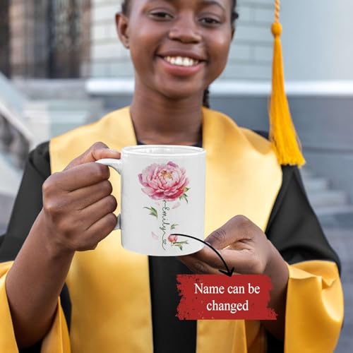 Flower Design Mug With Custom Name