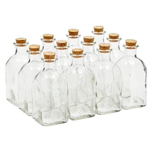 12 Pack Mini Glass Bottles with Cork Lids (12 Count)