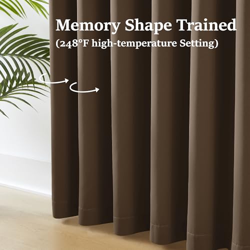 Chocolate Brown Pinch Pleated Blackout Curtains with Hooks (2 Count)