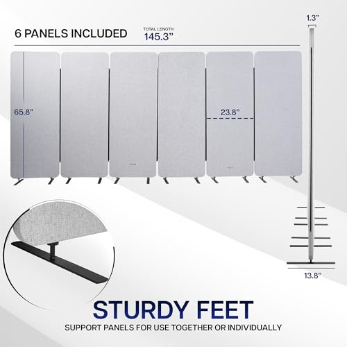 Freestanding 145 x 66 inch Privacy Panel System (6 Count)
