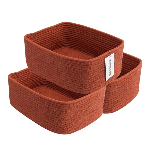 Small Woven Storage Baskets for Shelves (3 Count)