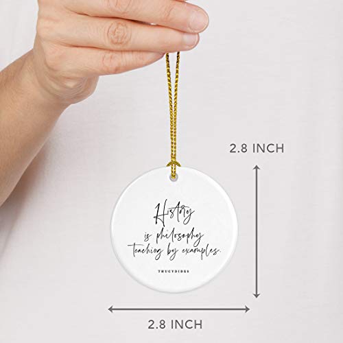 Round Ceramic Porcelain Christmas Tree Ornament for Teacher Thank You Appreciation Graduation Gift