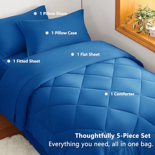 Twin XL Comforter Set 68"x88" Classic Blue