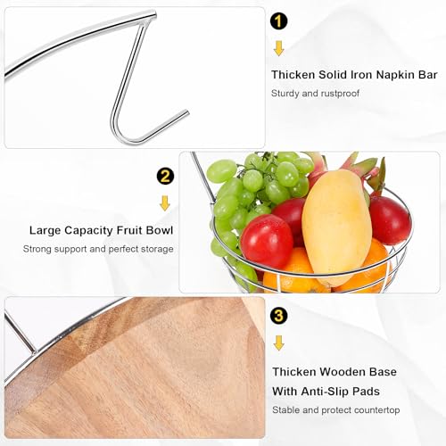 Countertop Fruit Basket Bowl with Banana Hanger