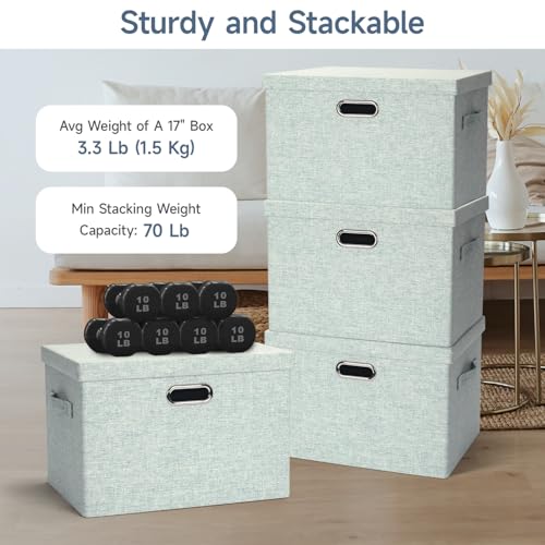 Storage Bins with Lids Fabric Closet Organizers Cubes Office Organization (3 Count)