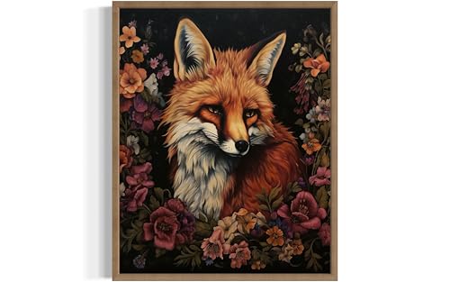 Fox and Flower Poster Art Print