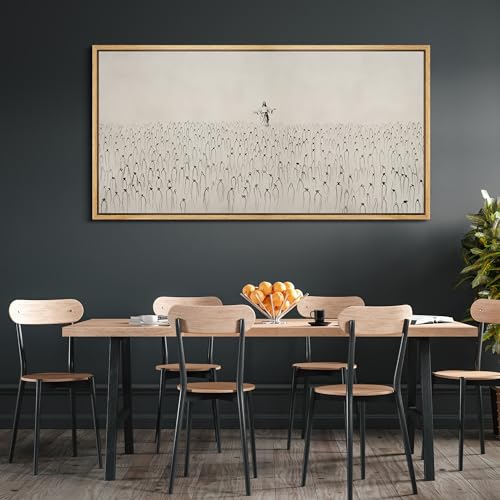 Extra Large Framed Canvas Print Wall Art Jesus Among the People Monochrome Religious Illustrations Decorative Colorful Multicolor for Bedroom