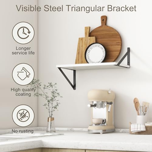 White Floating Shelves 18 Inch Long (2 Count)