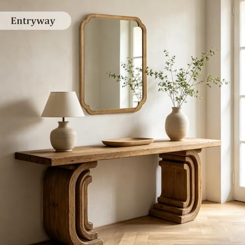 30" x 36" Wood Bathroom Mirror for Wall Mounted