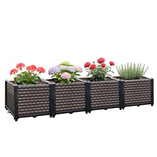 Large Planters for Outdoor Plants 14" Tall Planter Box (4 Count)