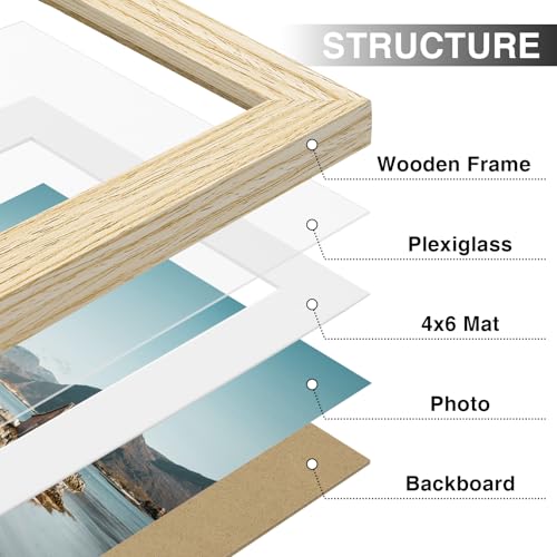5x7 Picture Frames Set of 9 for Wall or Tabletop Display (9 Count)
