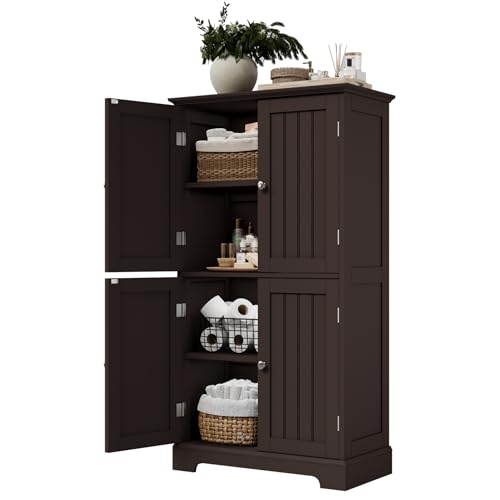 Bathroom Floor Cabinet with Adjustable Shelves