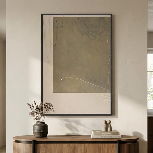 Framed Neutral Beige Taupe Abstract Wall Art