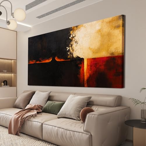 Abstract Wall Art Prints For Bedroom 24" x 48" Black Red Wall Art Decor