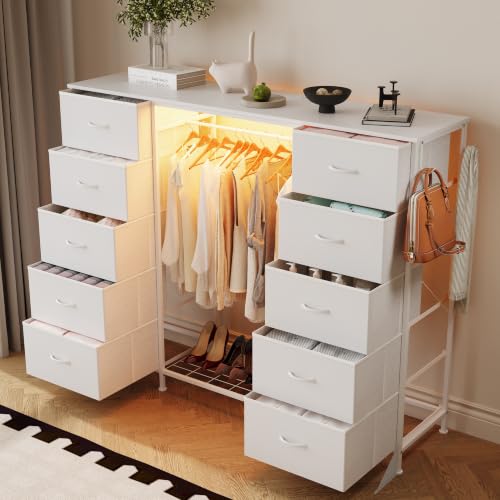 55"W Dresser with Hanging Rack