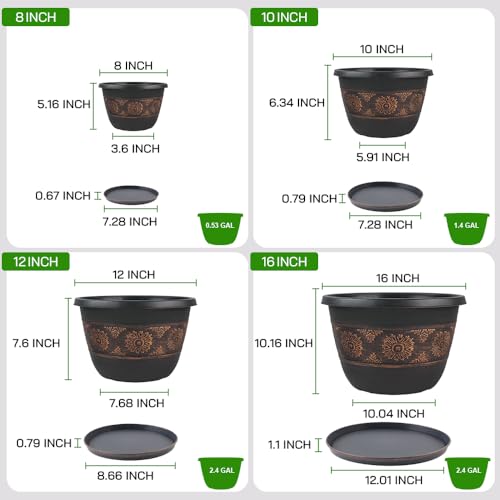 16 Inch Outdoor Planters (4 Count)