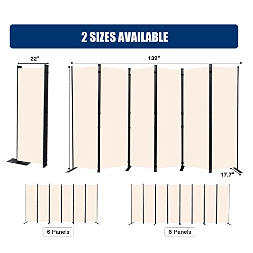 6 Panel Wide Room Divider Wall Screen for Room Separation