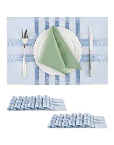 Geometric Print Blue Placemats Set of 12 (2.5 Count)