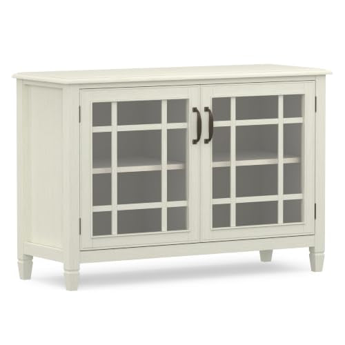 Connaught 46" Wide Solid Wood Low Cabinet in Antique White
