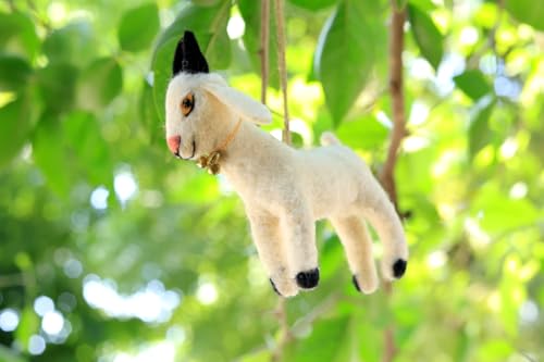 Handmade Needle Felt Goat Ornament Decorative Hanging Christmas Tree Gift Decor Figure