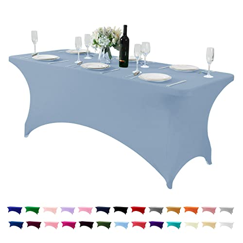 Spandex Table Cover for 6Ft or 4fT or 8ft Table Universal Fitted Stretch Tablecloth for Party