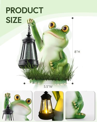 Solar Frog Garden Statue Light