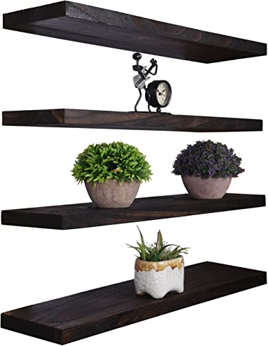 Wood Floating Shelves for Wall Decor (4 Count)