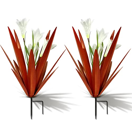 Metal Agave Plant Outdoor Decoration Lily Mexican Yard Art Garden Statue