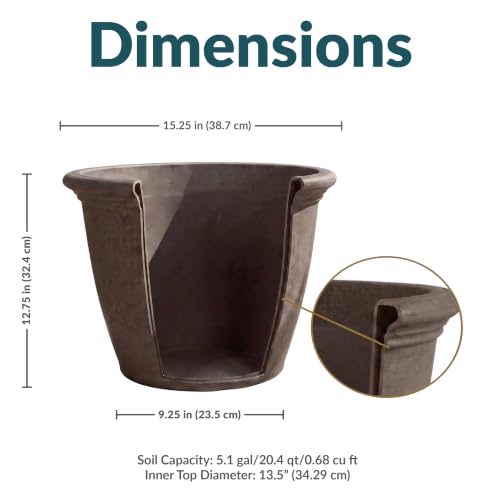 Sunnydaze Anjelica 15.25'' Large Plastic Planter Pot for Plants (2 Count)