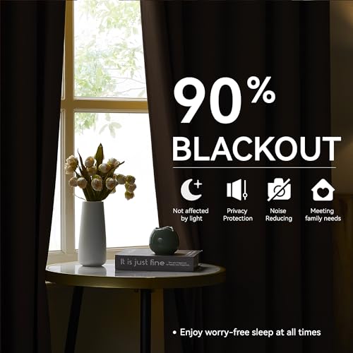 Brown Pinch Pleat Blackout Curtains 72 inch Length (2 Count)