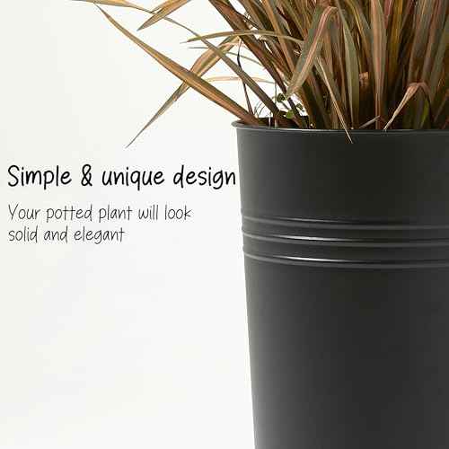 25'' Tall Galvanized Steel Planter Pot with Water Level Indicator (2 Count)