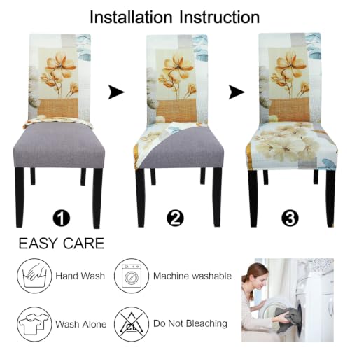 Pattern Chair Covers for Dining Room Set of 2