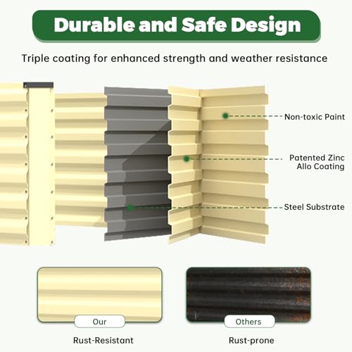6x3x2ft Outdoor Metal Raised Garden Bed