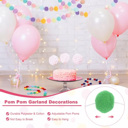 26Ft Pom Pom Garland Decorations