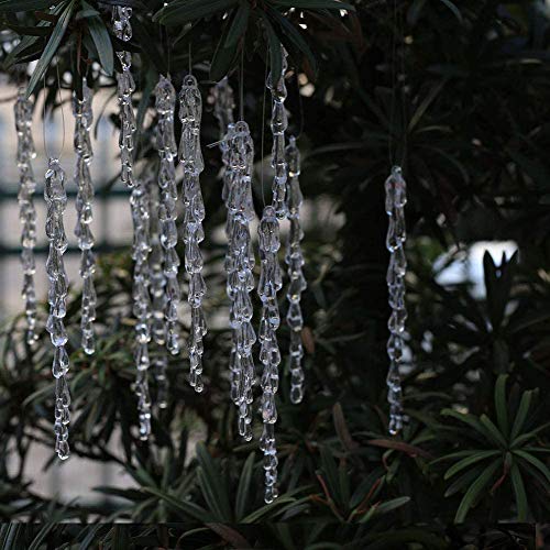 6.1inch Chrismtas Tree icicles 25Pcs Acrylic Icicles Ornament Set for Chrismtas Decoration