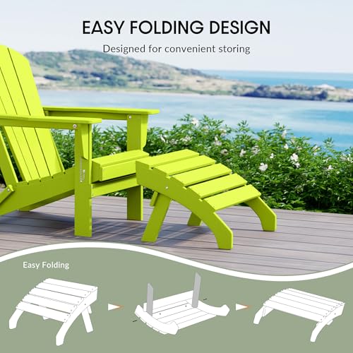 Dylan Outdoor Patio HDPE Adirondack Ottoman Footrest
