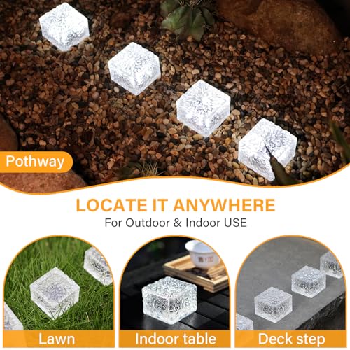 Solar Brick Lights Outdoor Solar Lights Outdoor Waterproof Patio (3 Count)