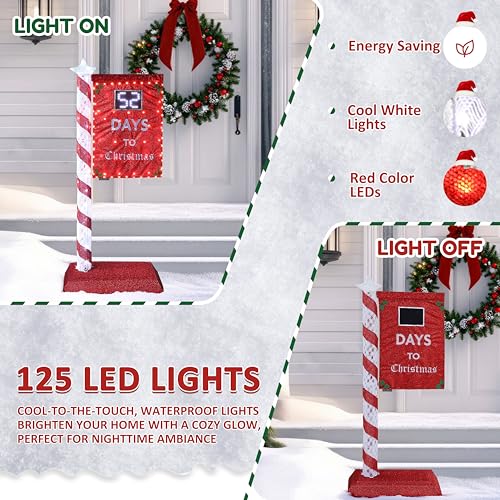 5FT Lighted Christmas Countdown Sign