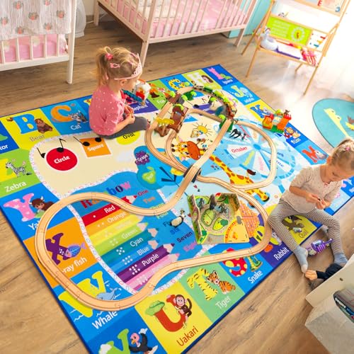 BENRON 7x10 Playroom Rug for Kids Washable