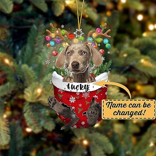 Weimaraner 2 Dog Christmas Ornament